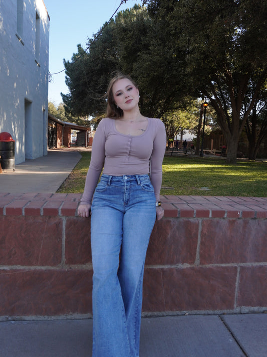 Clean Curve Henley Top