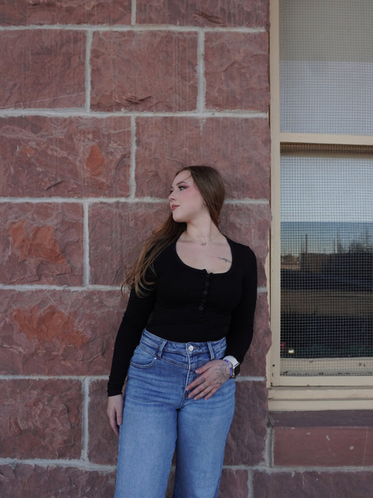 Clean Curve Henley Top