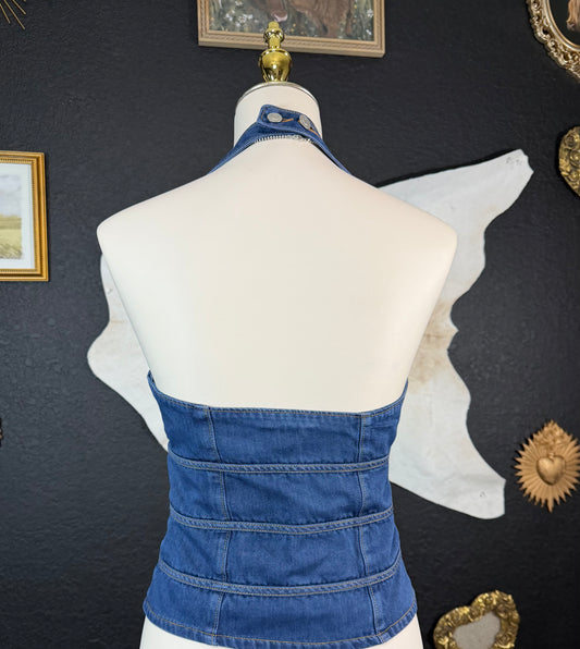 Amalia denim halter top